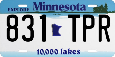 MN license plate 831TPR