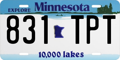 MN license plate 831TPT