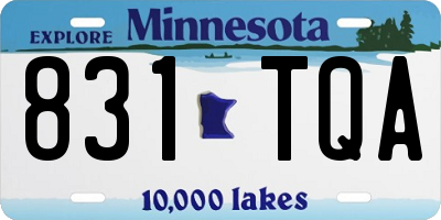 MN license plate 831TQA