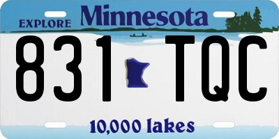 MN license plate 831TQC
