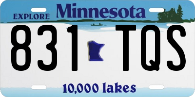 MN license plate 831TQS