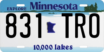 MN license plate 831TRO