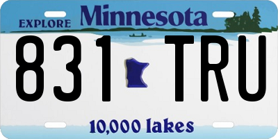 MN license plate 831TRU
