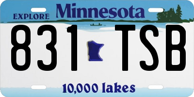 MN license plate 831TSB