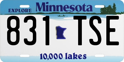 MN license plate 831TSE