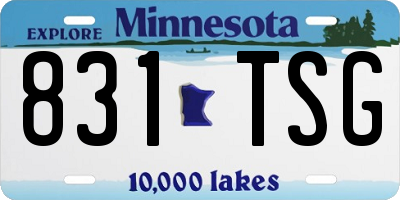 MN license plate 831TSG
