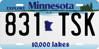 MN license plate 831TSK