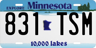 MN license plate 831TSM