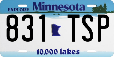 MN license plate 831TSP
