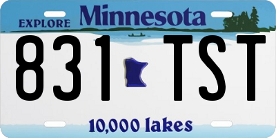 MN license plate 831TST