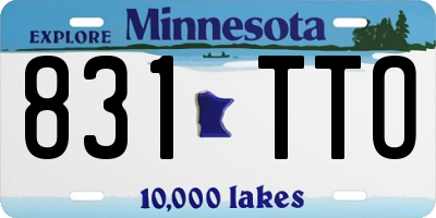 MN license plate 831TTO