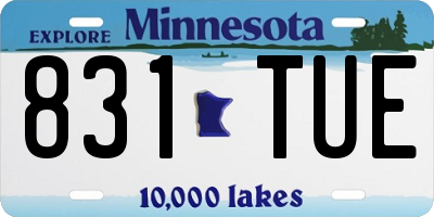 MN license plate 831TUE