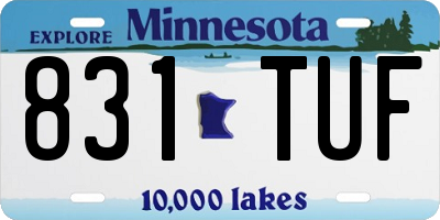 MN license plate 831TUF