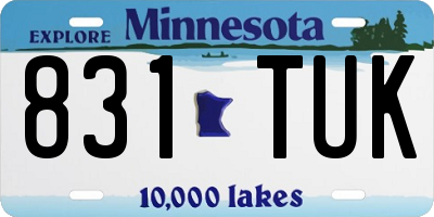 MN license plate 831TUK