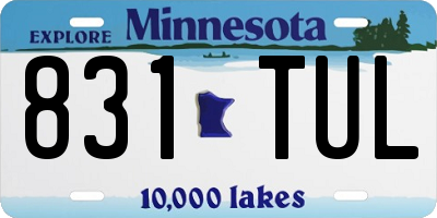 MN license plate 831TUL