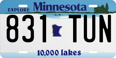 MN license plate 831TUN