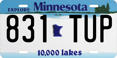 MN license plate 831TUP