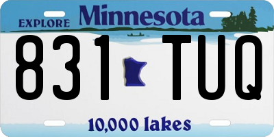 MN license plate 831TUQ