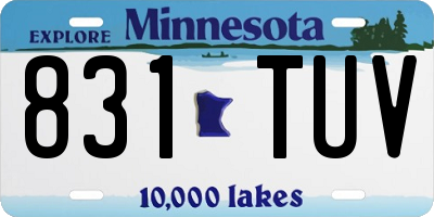 MN license plate 831TUV