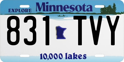 MN license plate 831TVY