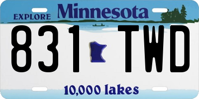 MN license plate 831TWD
