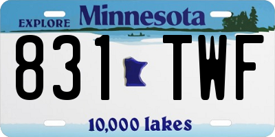 MN license plate 831TWF
