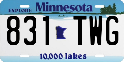 MN license plate 831TWG