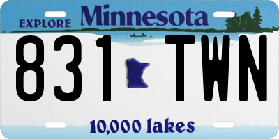 MN license plate 831TWN