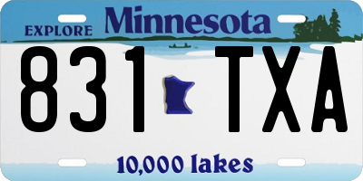 MN license plate 831TXA