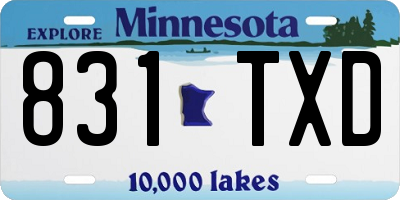 MN license plate 831TXD