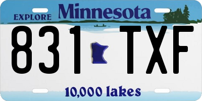 MN license plate 831TXF