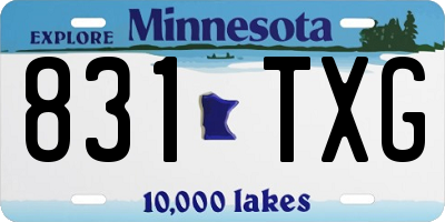 MN license plate 831TXG