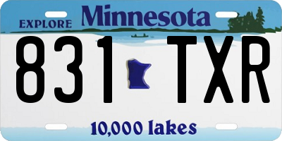 MN license plate 831TXR