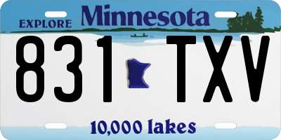 MN license plate 831TXV