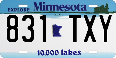 MN license plate 831TXY