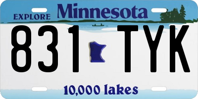 MN license plate 831TYK