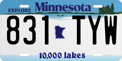 MN license plate 831TYW