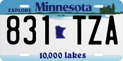 MN license plate 831TZA