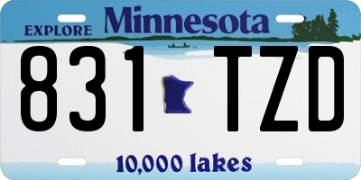 MN license plate 831TZD