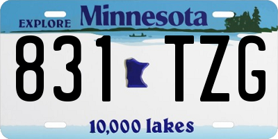 MN license plate 831TZG
