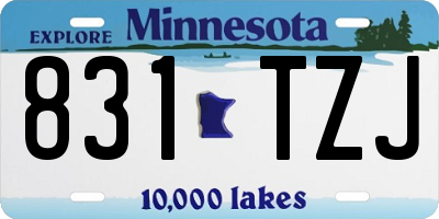 MN license plate 831TZJ