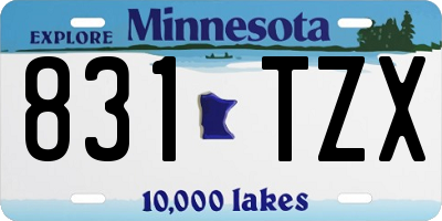 MN license plate 831TZX