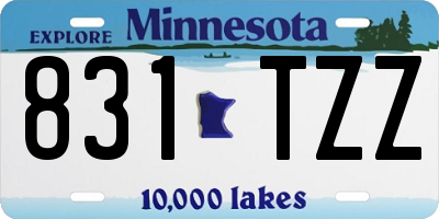 MN license plate 831TZZ