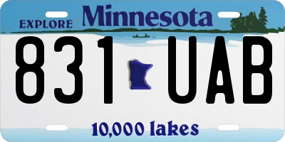 MN license plate 831UAB