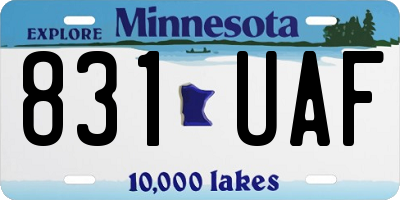 MN license plate 831UAF