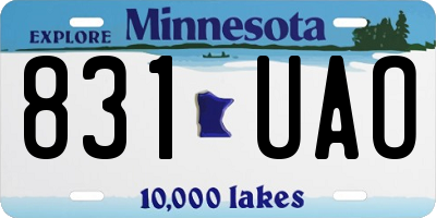 MN license plate 831UAO