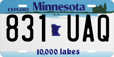 MN license plate 831UAQ