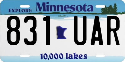 MN license plate 831UAR