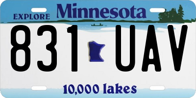 MN license plate 831UAV
