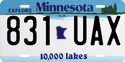 MN license plate 831UAX